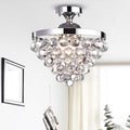 Lislet Chrome Crystal Cone Flush Mount
