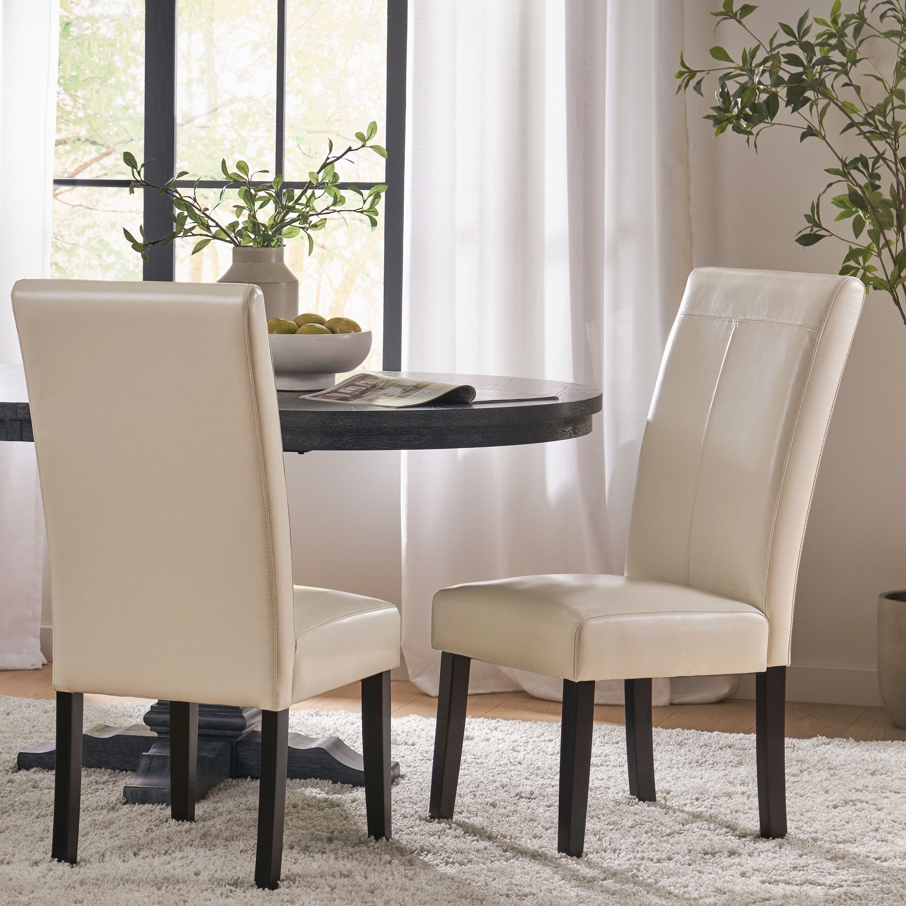 Lissa Ivory Dining Chair Set Of 2 By Christopher Knight Home