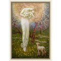 Little Lamb Who Did Create You By Arthur Hughes Framed Mounted Canvas Wall Art Print