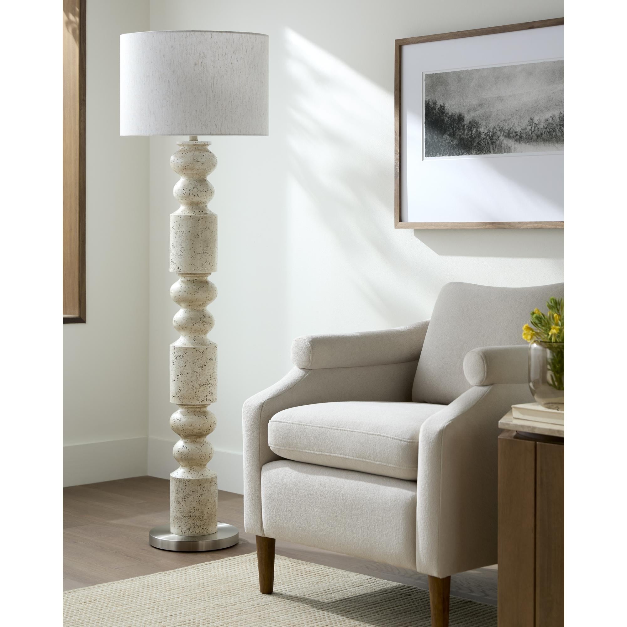 Livabliss Maluku Traditional Accent Floor Lamp 62 H X 18 W X 18 D