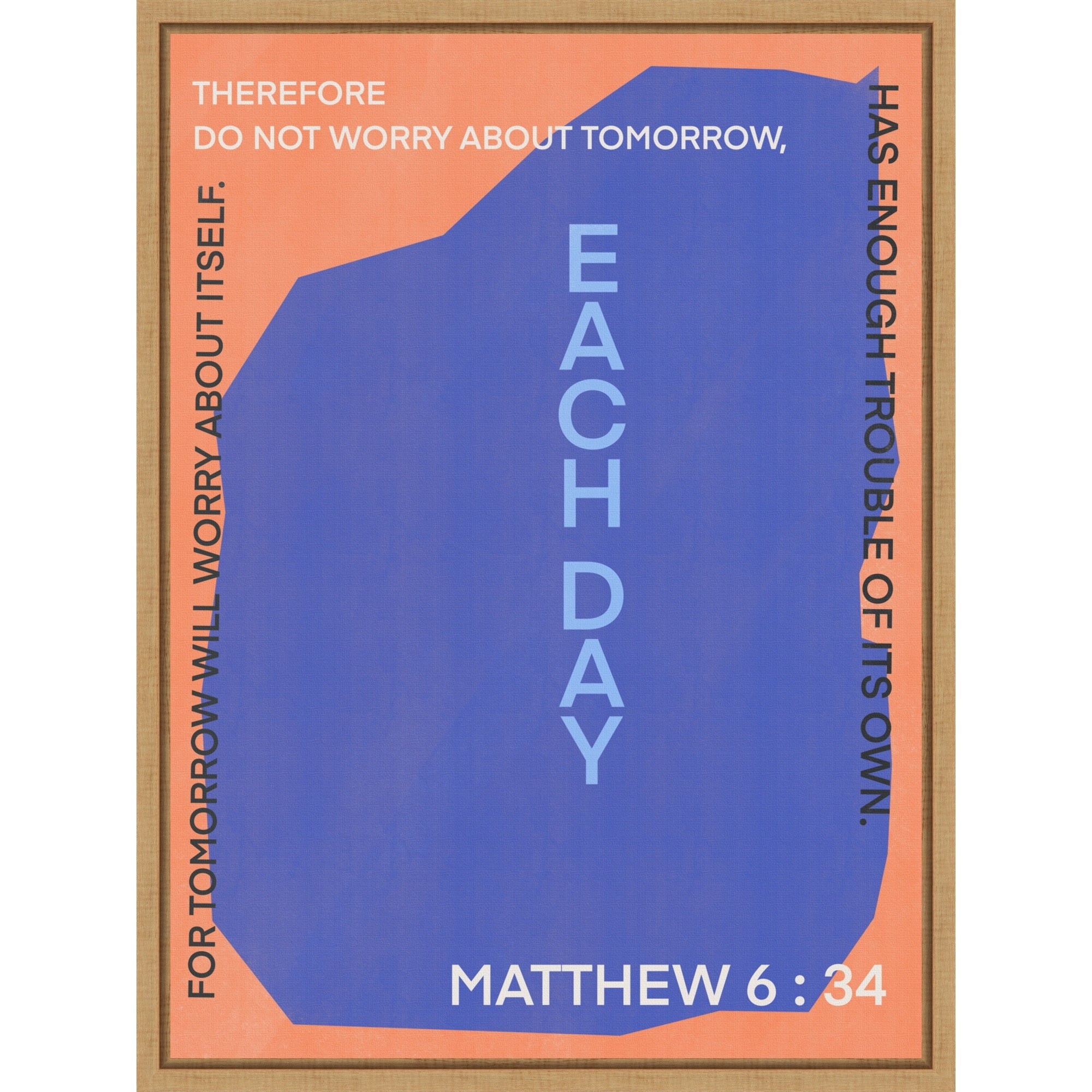 Live Each Day Scripture By Little Dean Framed Canvas Wall Art Print