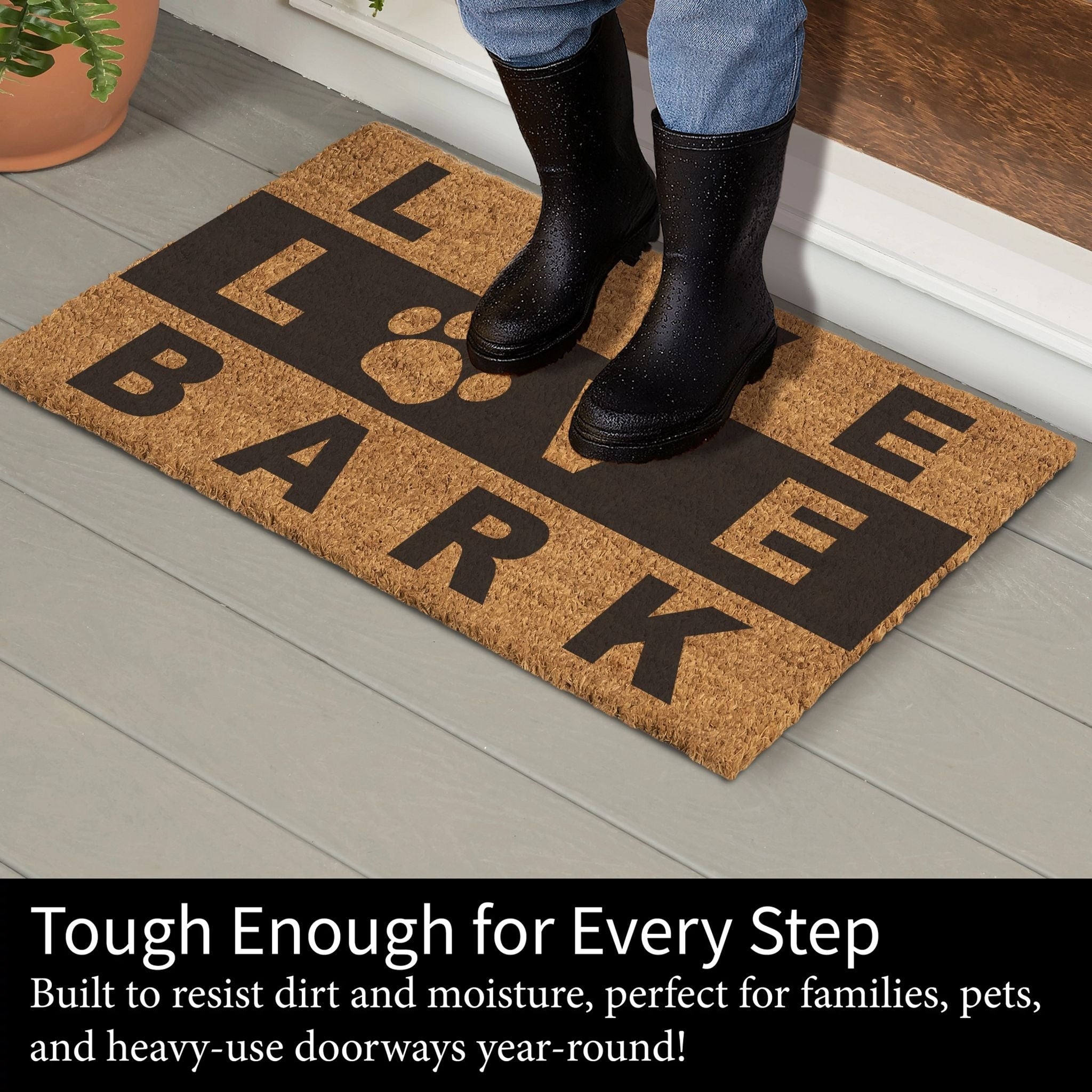 Live Love Bark Coir Door Mat 28 X 16 28 X 16
