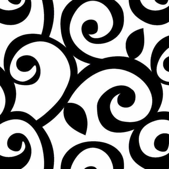Liverpool Black And White Vinyl 32.7 Foot X 20.5 Inch Classic Scroll Wallpaper