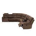 Living Room 3 Piece Intelligent Recliner Sofa Set With Brown Pineapple Fabric