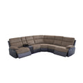 Living Room 3 Piece Recliner Intelligent Sofa Set With Black Technical Fabric