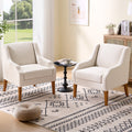 Living Room Accent Chairs Set Of 2 No Assembly Required Wooden Legs Quilted Upholstery