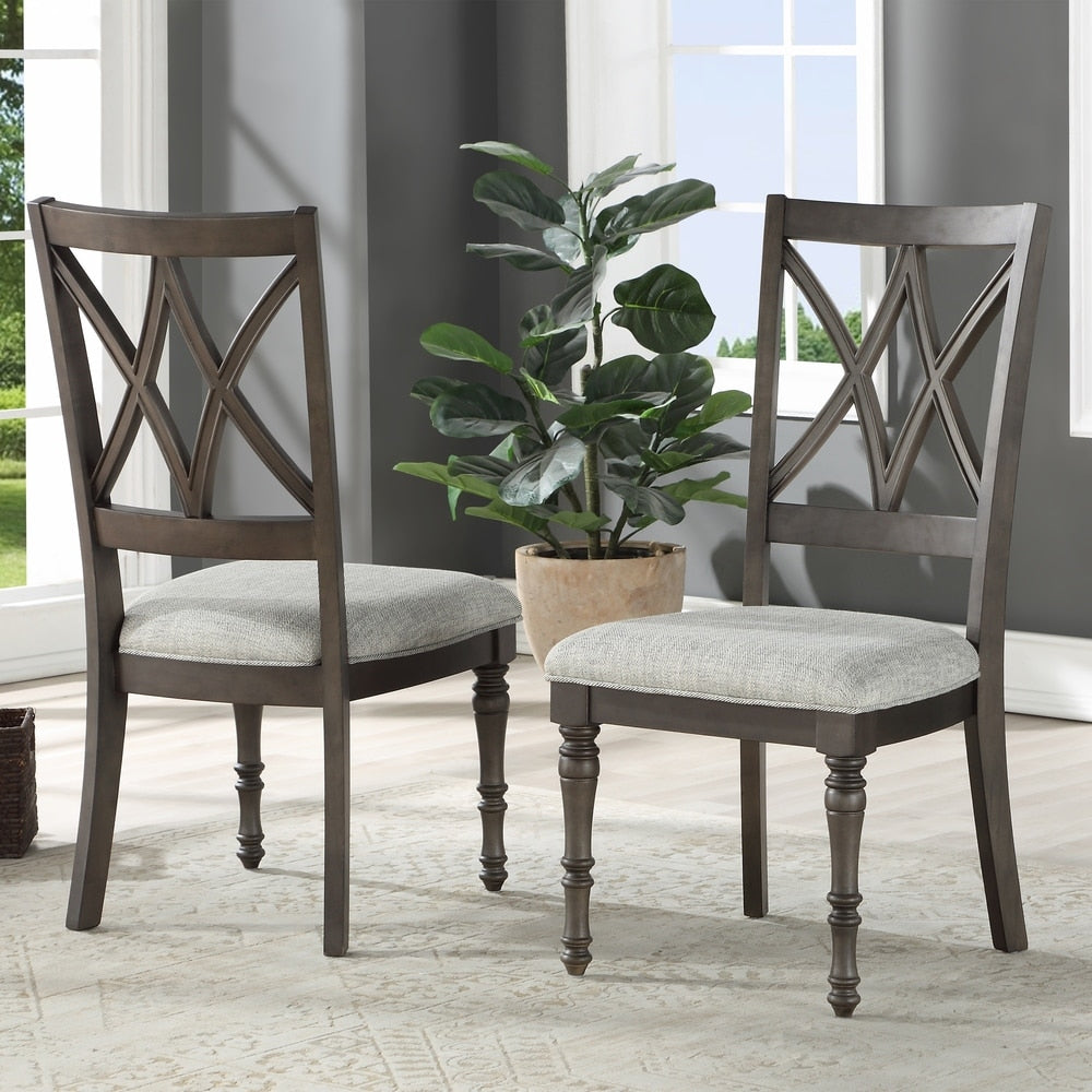Lockwood Double X Back Wood Dining Chair By Greyson Living Set Of 2 N A