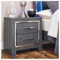 Signature Design By Ashley Lodanna Grey Wood Contemporary Style 2 Drawer Nightstand