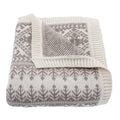 Lodge Fair Isle Knit Throw 50X60 Taupe