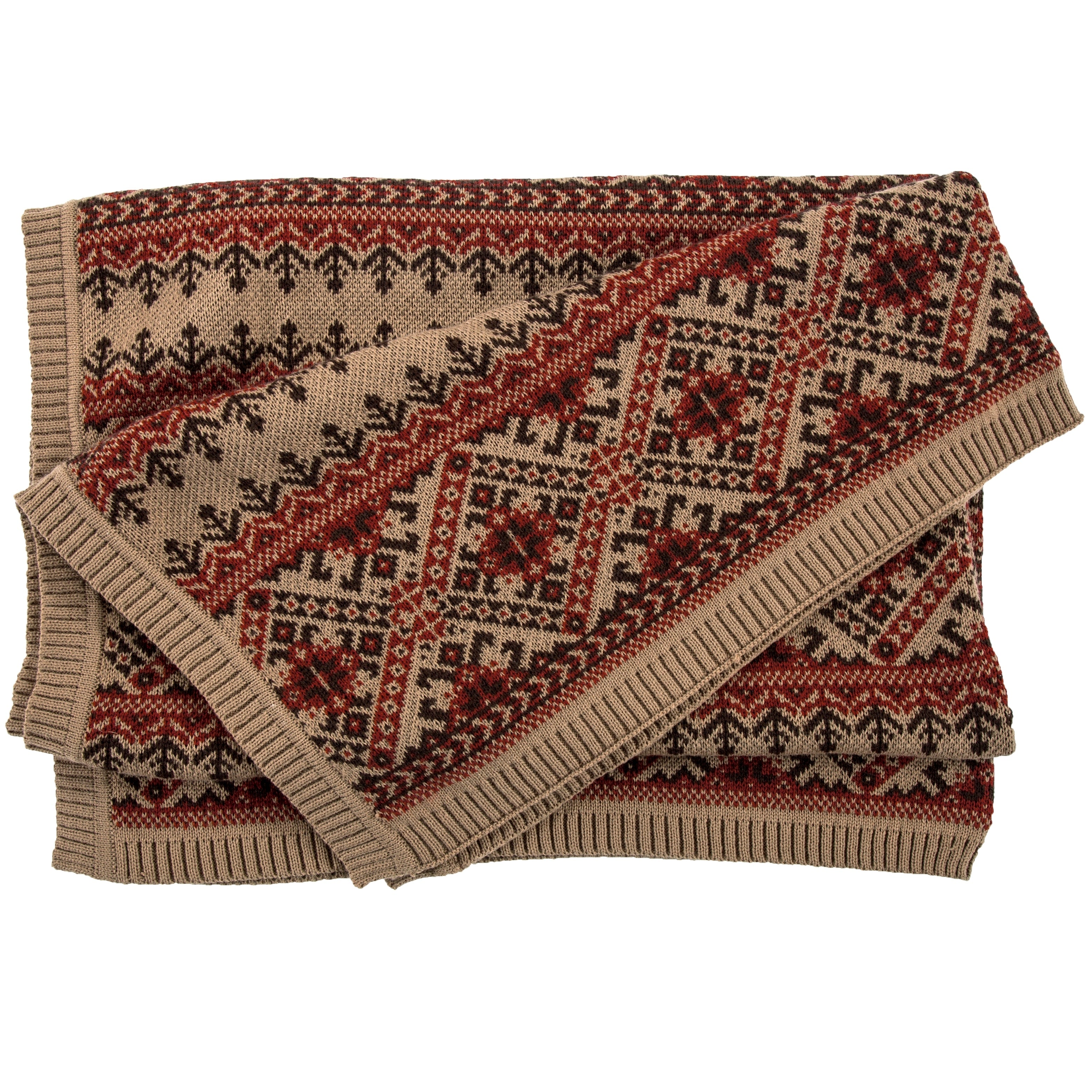 Lodge Fair Isle Knit Throw 50X60