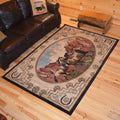 Rustic Lodge Horse Mountains Cabin Multi Area Rug 23 X33 23 X 33