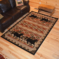 Rustic Lodge Horse Equestrian Cabin Multi Area Rug 53 X 77
