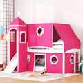 Loft Bed With Slide Pink Tent And Tower Playhouse Design For Kids