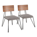 Loft Mid Century Modern Chair With Walnut Wood Accent Set Of 2