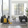 Strick Bolton Malena Upholstered Stainless Steel 3 Piece Sofa Set