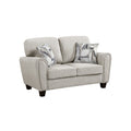 Loi Loveseat W 2 Pillows Reversible Cushion Gray Chenille 63 Inch