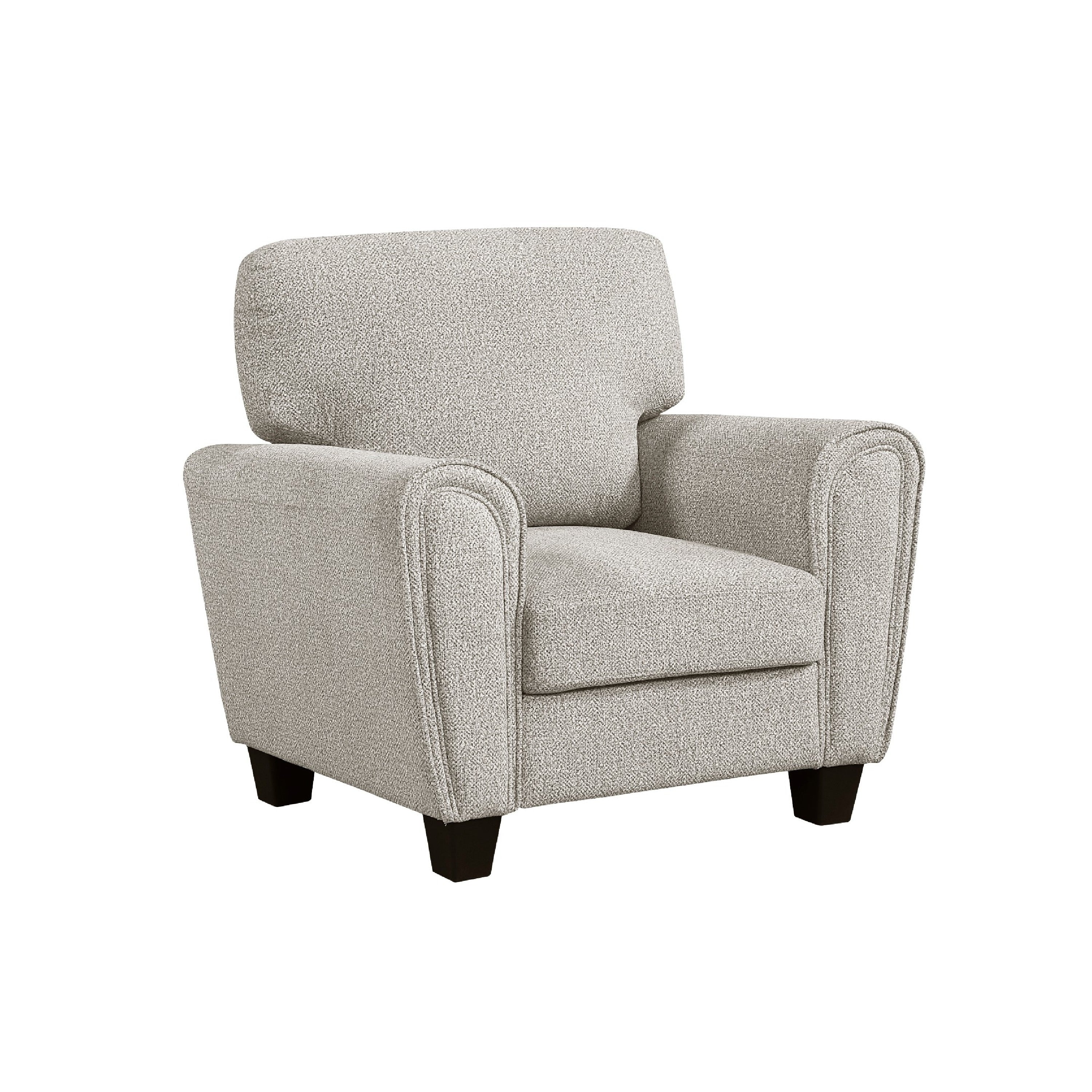 Loi Sofa Armchair With Reversible Cushion Transitional Gray Chenille