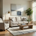 Loi Sofa W 2 Pillows Reversible Cushion Gray Chenille 85 Inch