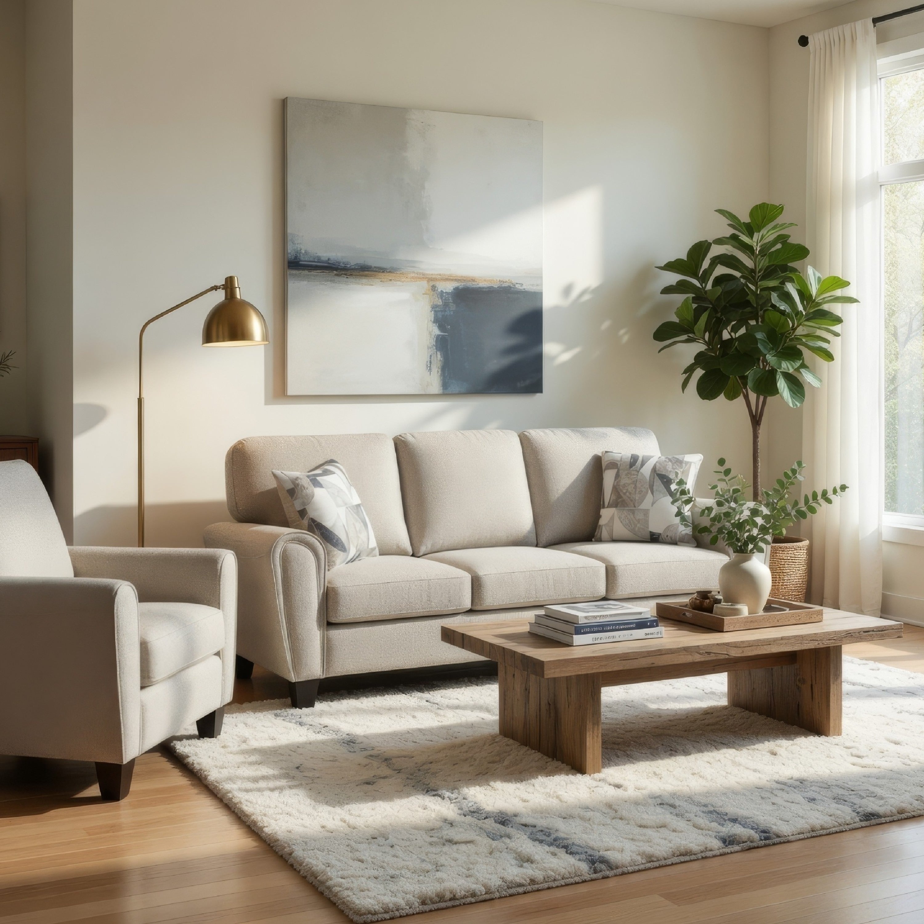Loi Sofa W 2 Pillows Reversible Cushion Gray Chenille 85 Inch