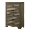 Loiret Light Grey Finish Wood 5 Drawer Chest