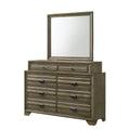 Loiret Light Grey Finish Wood 8 Drawer Dresser With Mirror