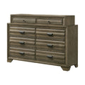 Loiret Light Grey Finish Wood 8 Drawer Dresser