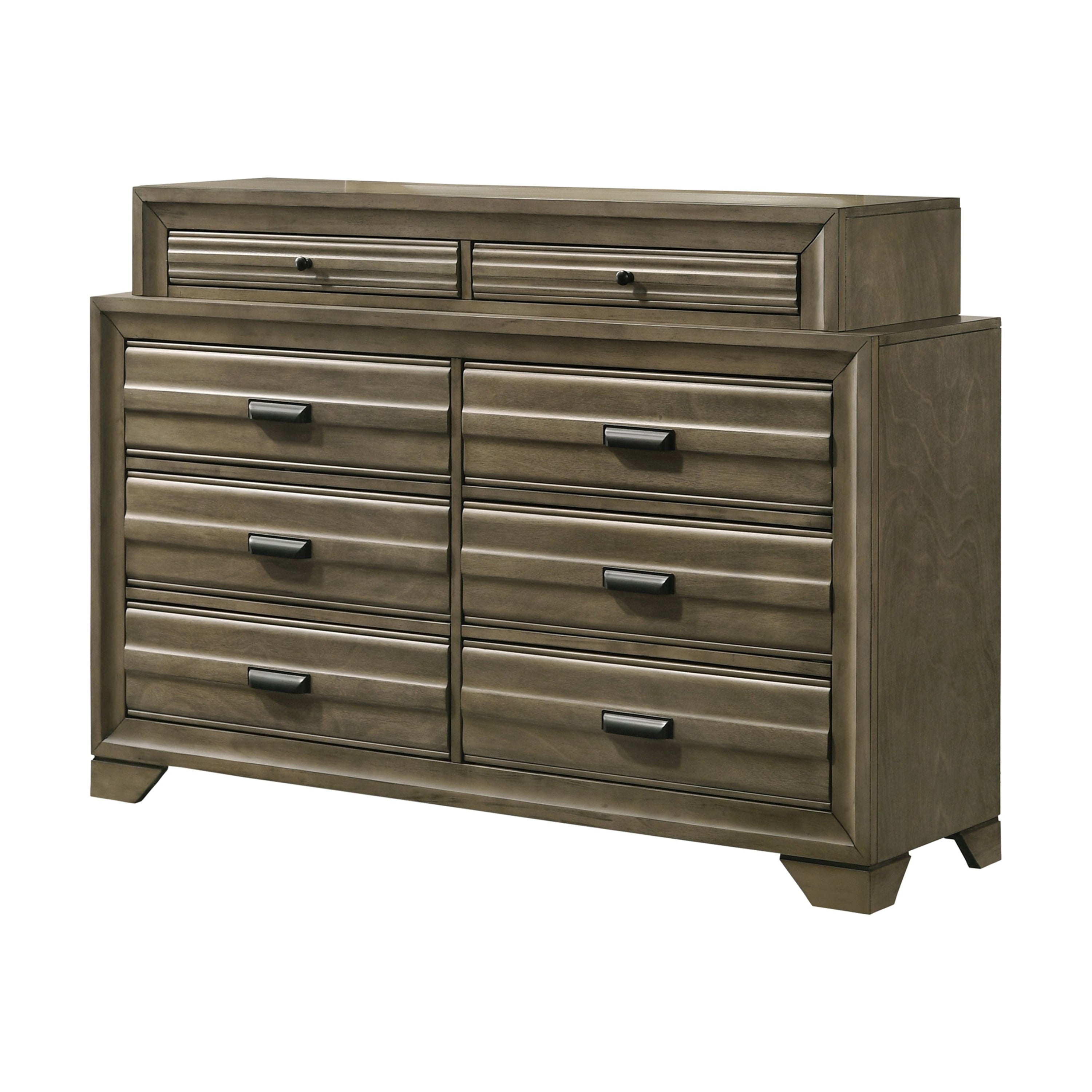 Loiret Light Grey Finish Wood 8 Drawer Dresser