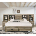 Loiret Light Grey Finish Wood Storage Platform Wallbed
