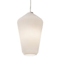 Afx Lola 1 Light White Pendant Frosted Ribbed White Glass Shade