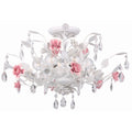Crystorama Lola Collection 6 Light Antique White Semi Flush Mount