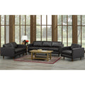 Lola Mid Century Modern Chocolate Brown Top Grain Italian Leather Tufted Sofa Loveseat And Chair