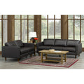Lola Mid Century Modern Chocolate Brown Top Grain Italian Leather Tufted Sofa And Loveseat