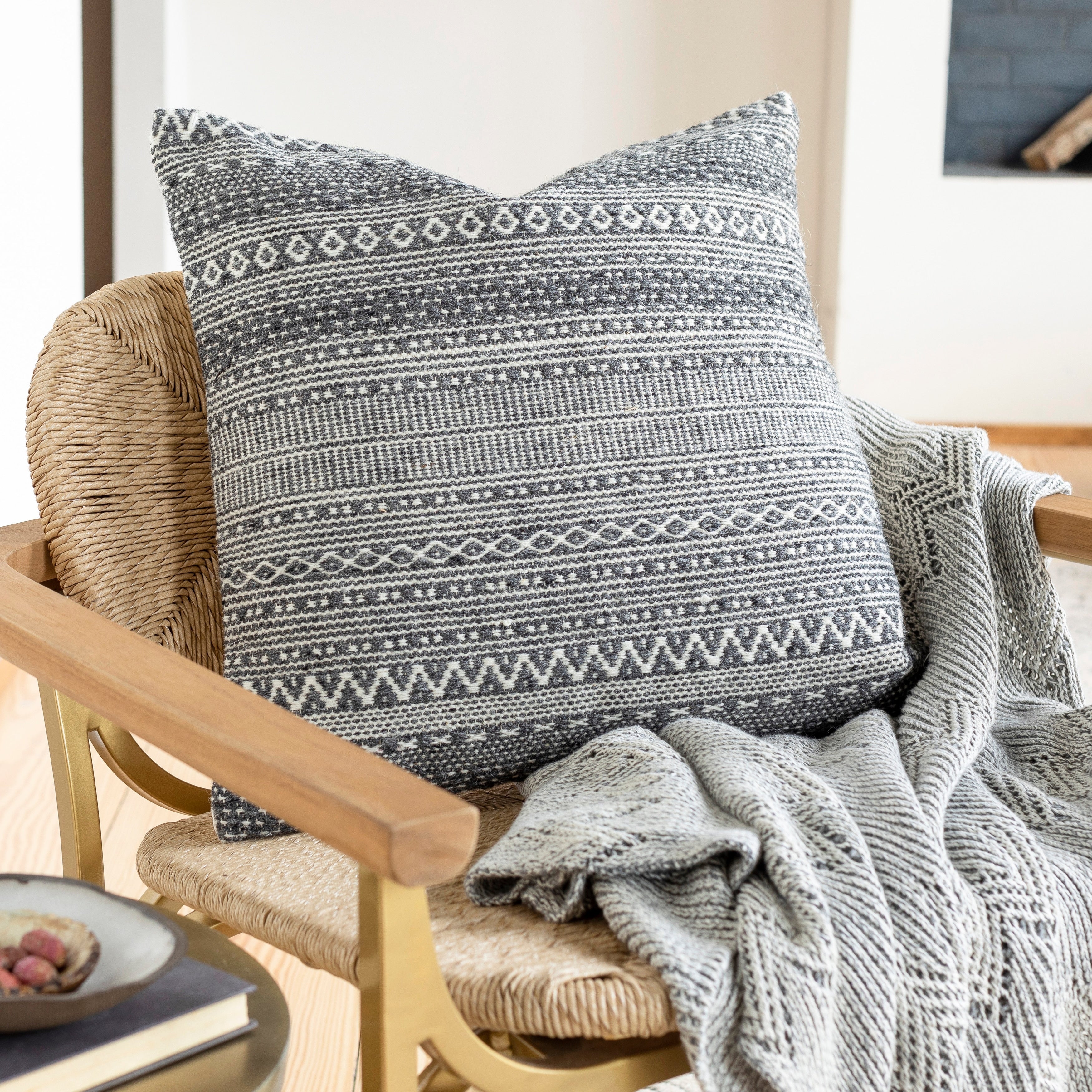 Loma Bohemian Striped Throw Pillow Cover