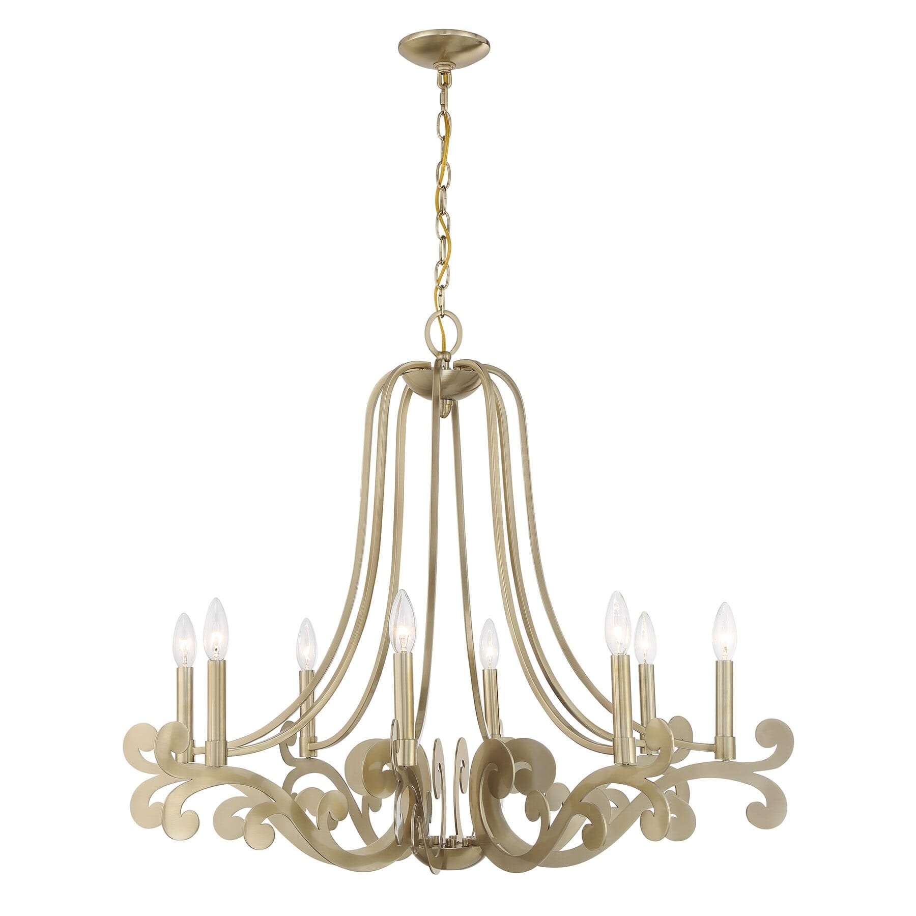 Lombard 8 Light Chandelier In Noble Brass