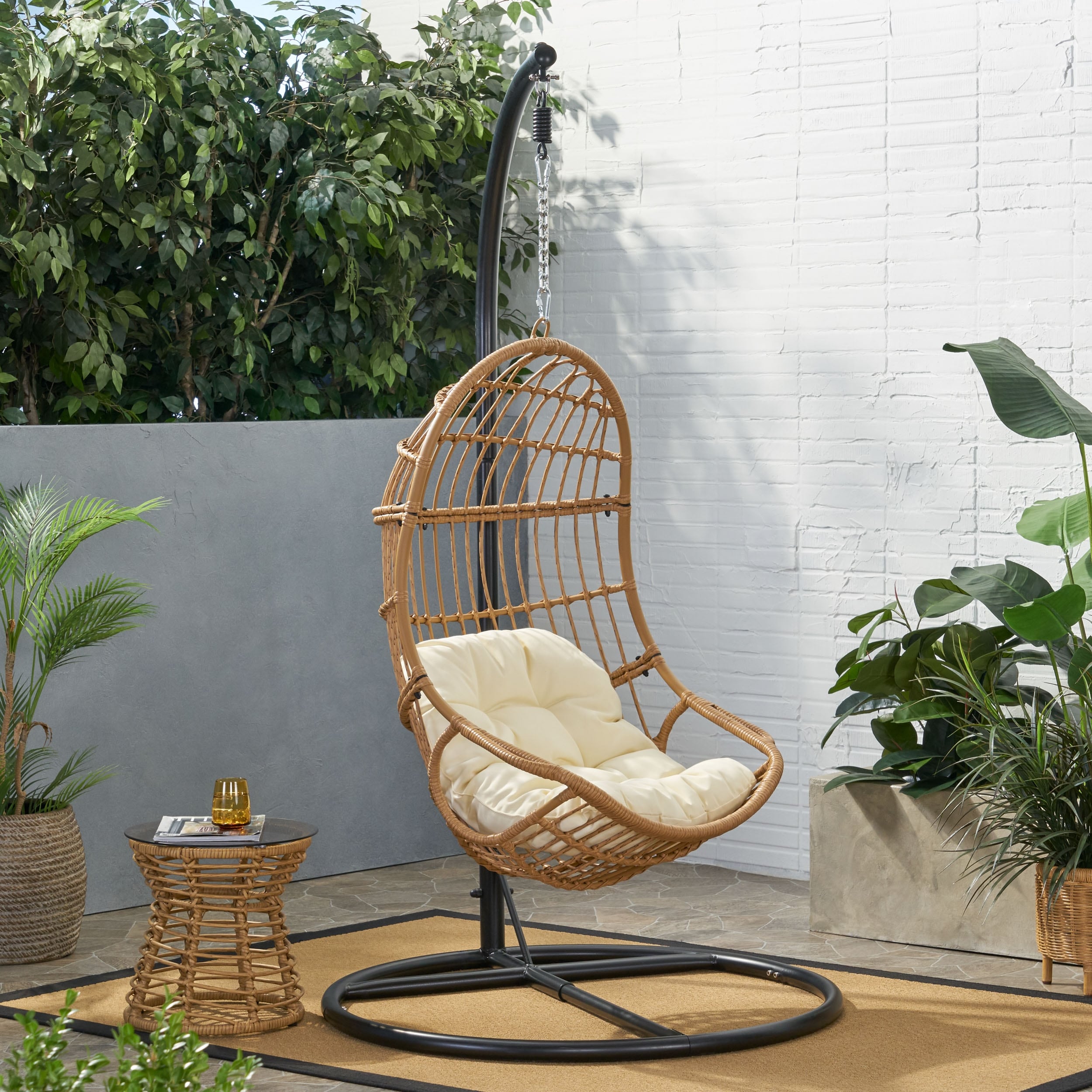 Lombard Wicker Hanging Chair By Christopher Knight Home