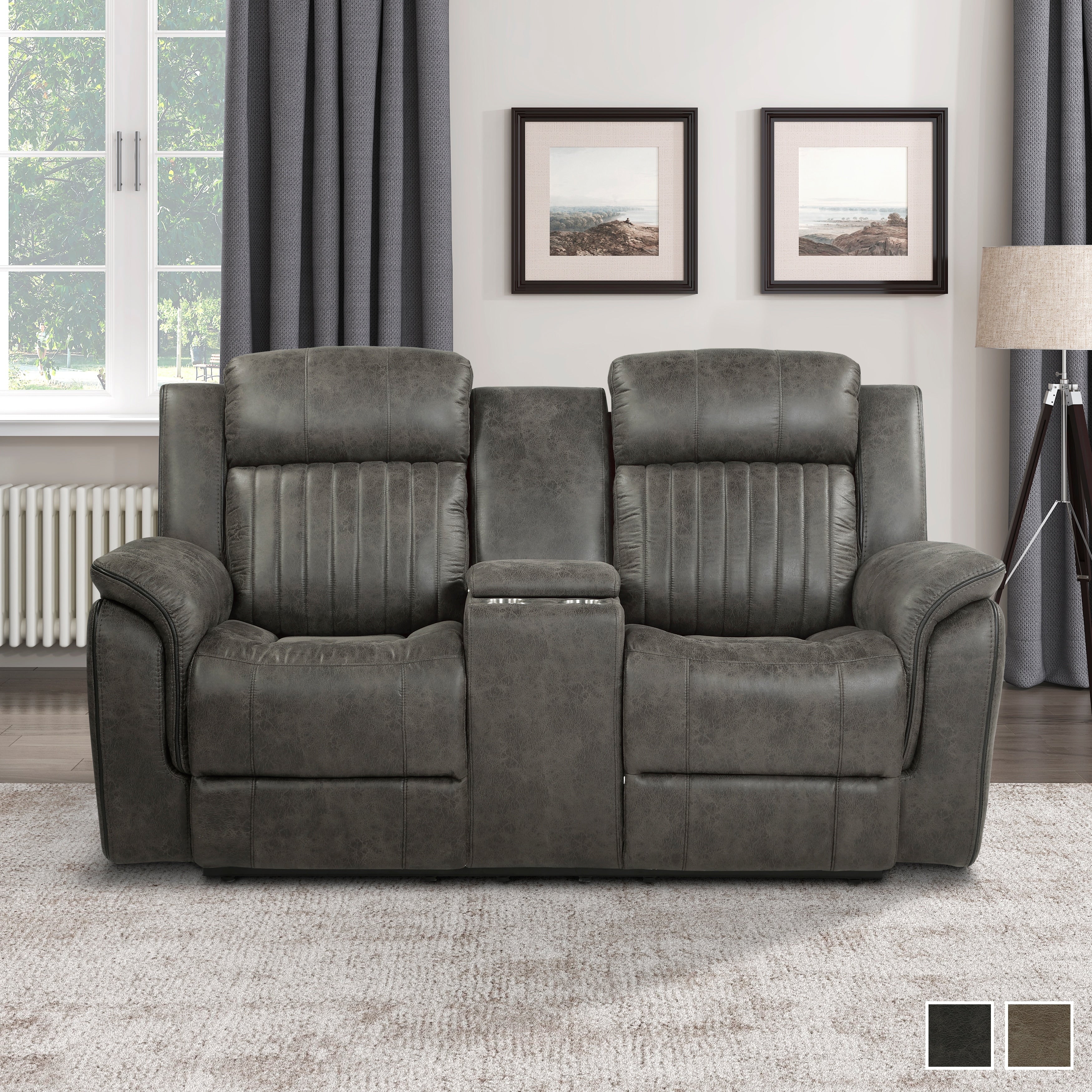 Lonan Double Reclining Loveseat With Center Console