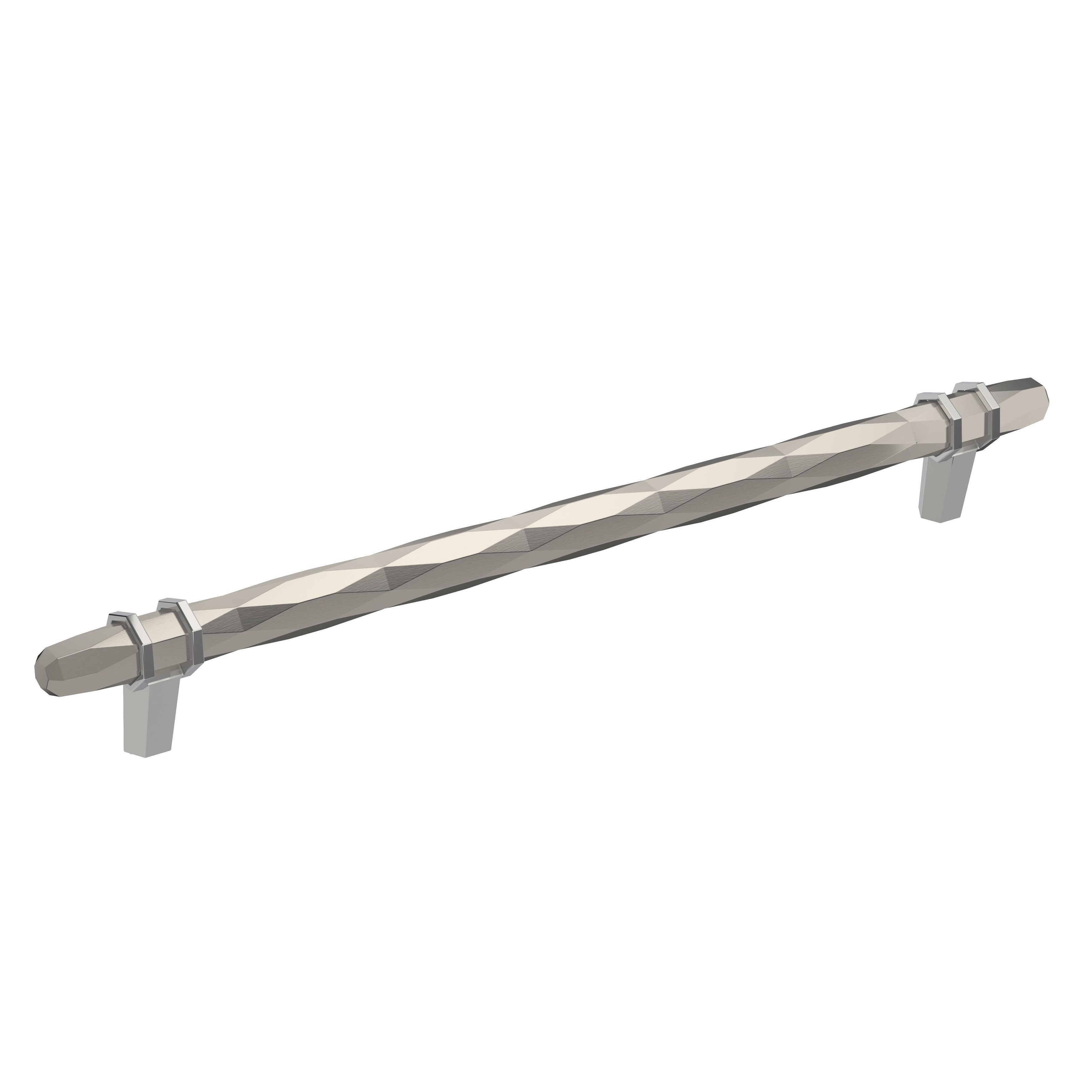 Amerock London 10 1 16 In 256 Mm Center To Center Satin Nickel Polished Chrome Cabinet Pull