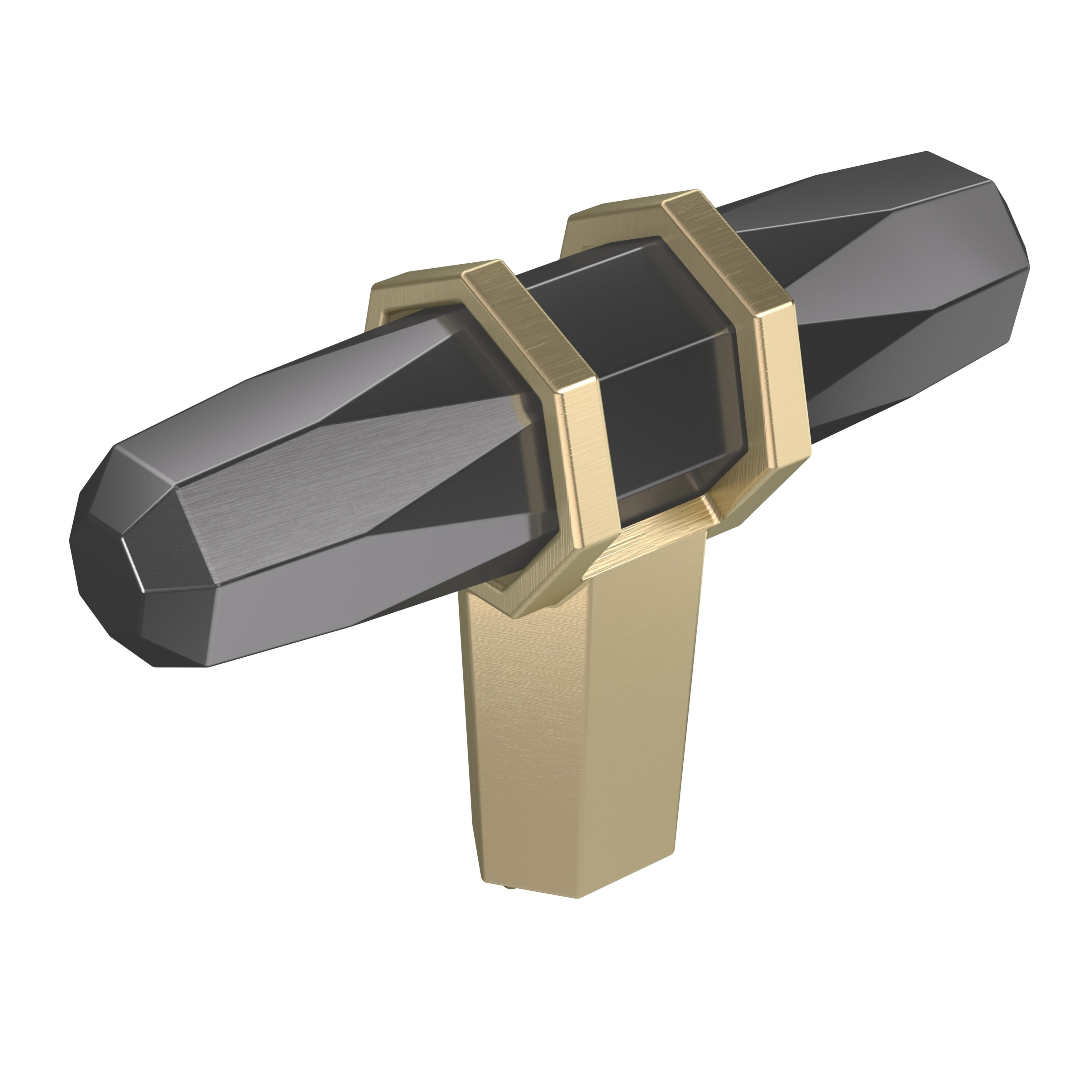 Amerock London 2 1 2 In 64 Mm Length Black Chrome Golden Champagne Cabinet Knob Black Chrome Golden Champagne 2 1 2 In.