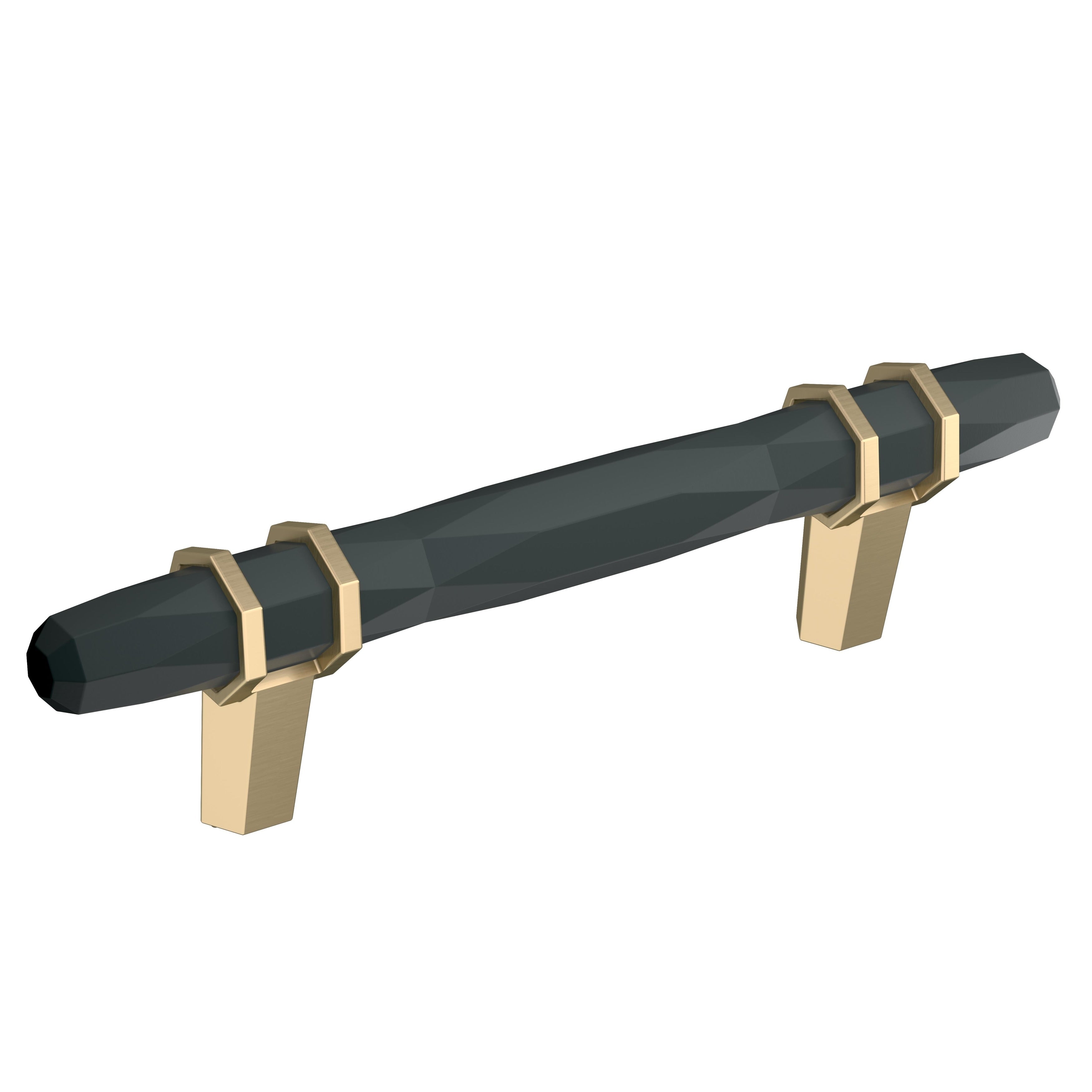 Amerock London 3 3 4 In 96 Mm Center To Center Black Bronze Golden Champagne Cabinet Pull