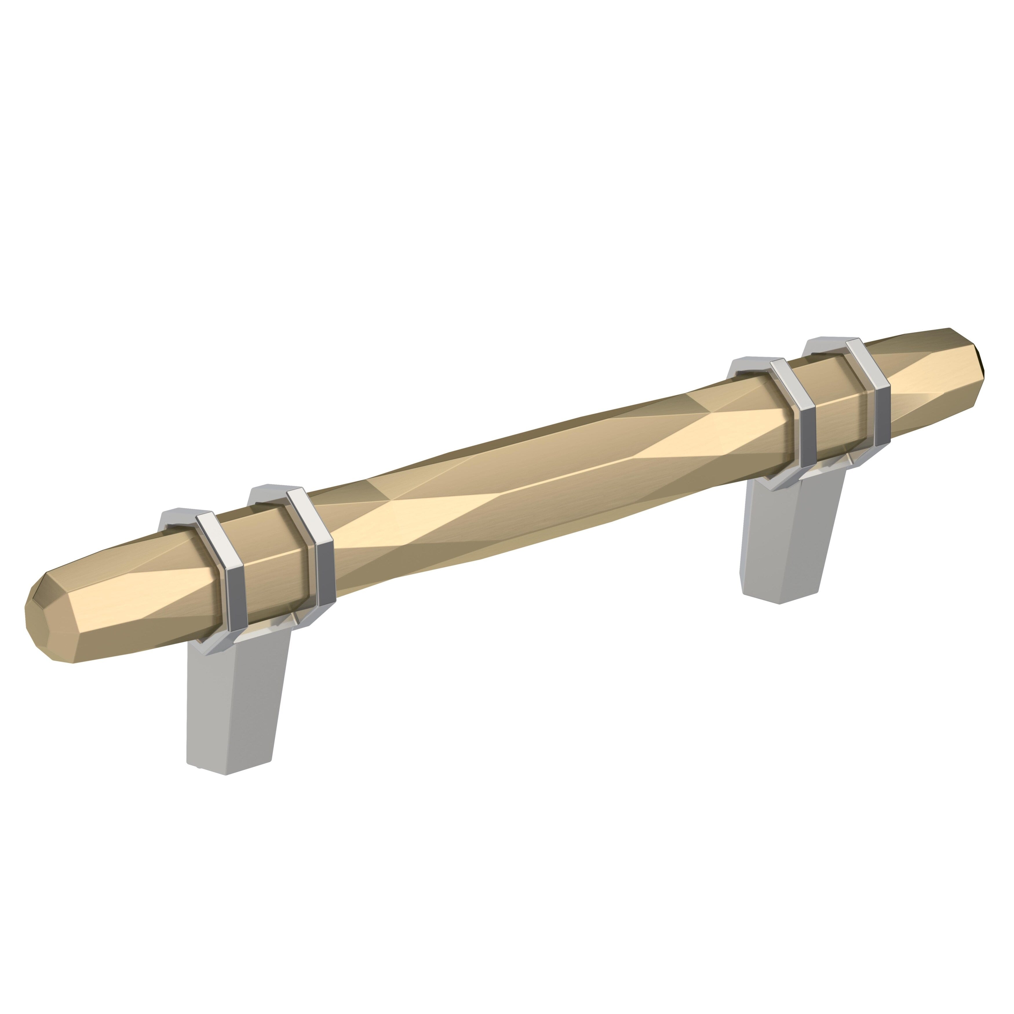 Amerock London 3 3 4 In 96 Mm Center To Center Golden Champagne Polished Chrome Cabinet Pull