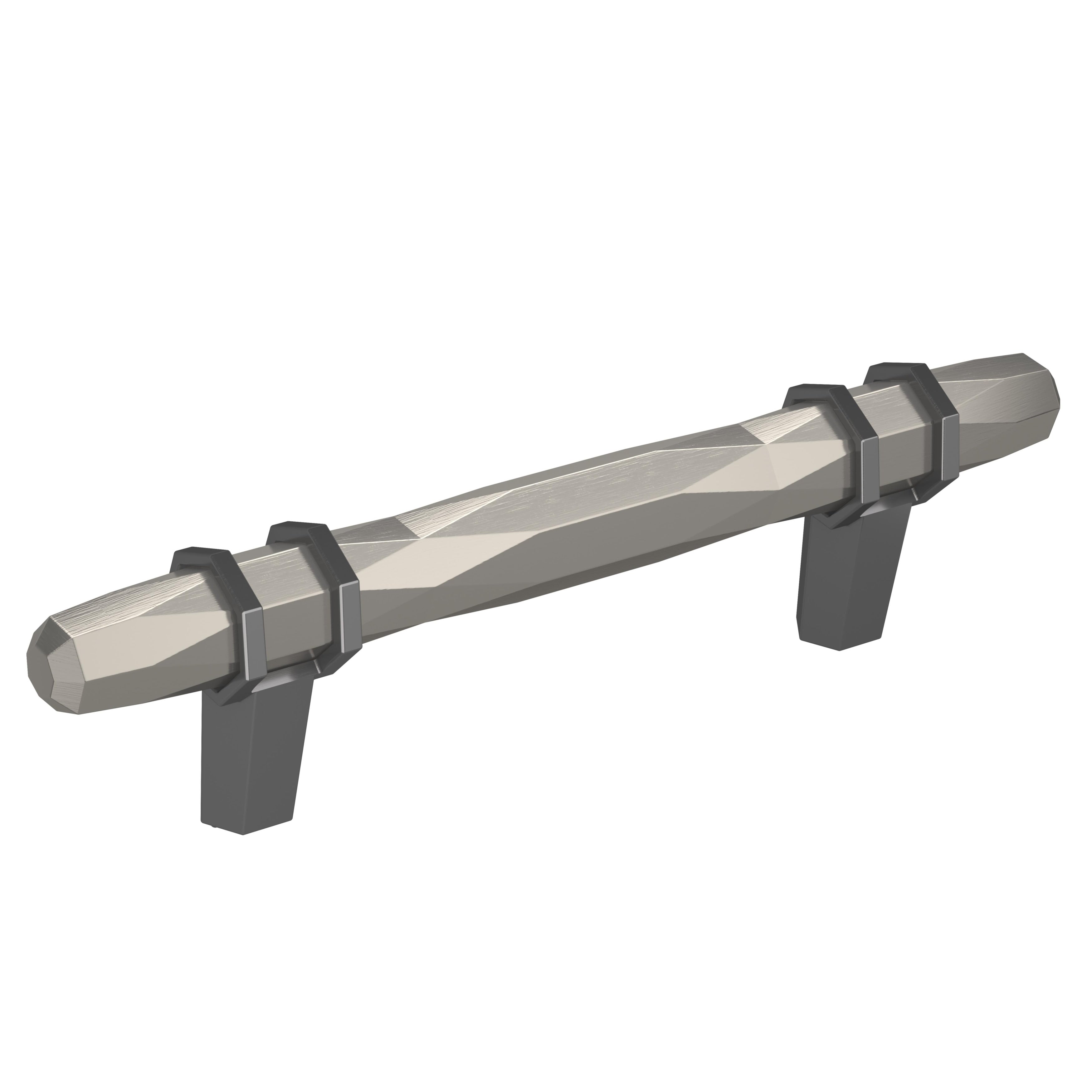 Amerock London 3 3 4 In 96 Mm Center To Center Satin Nickel Black Chrome Cabinet Pull