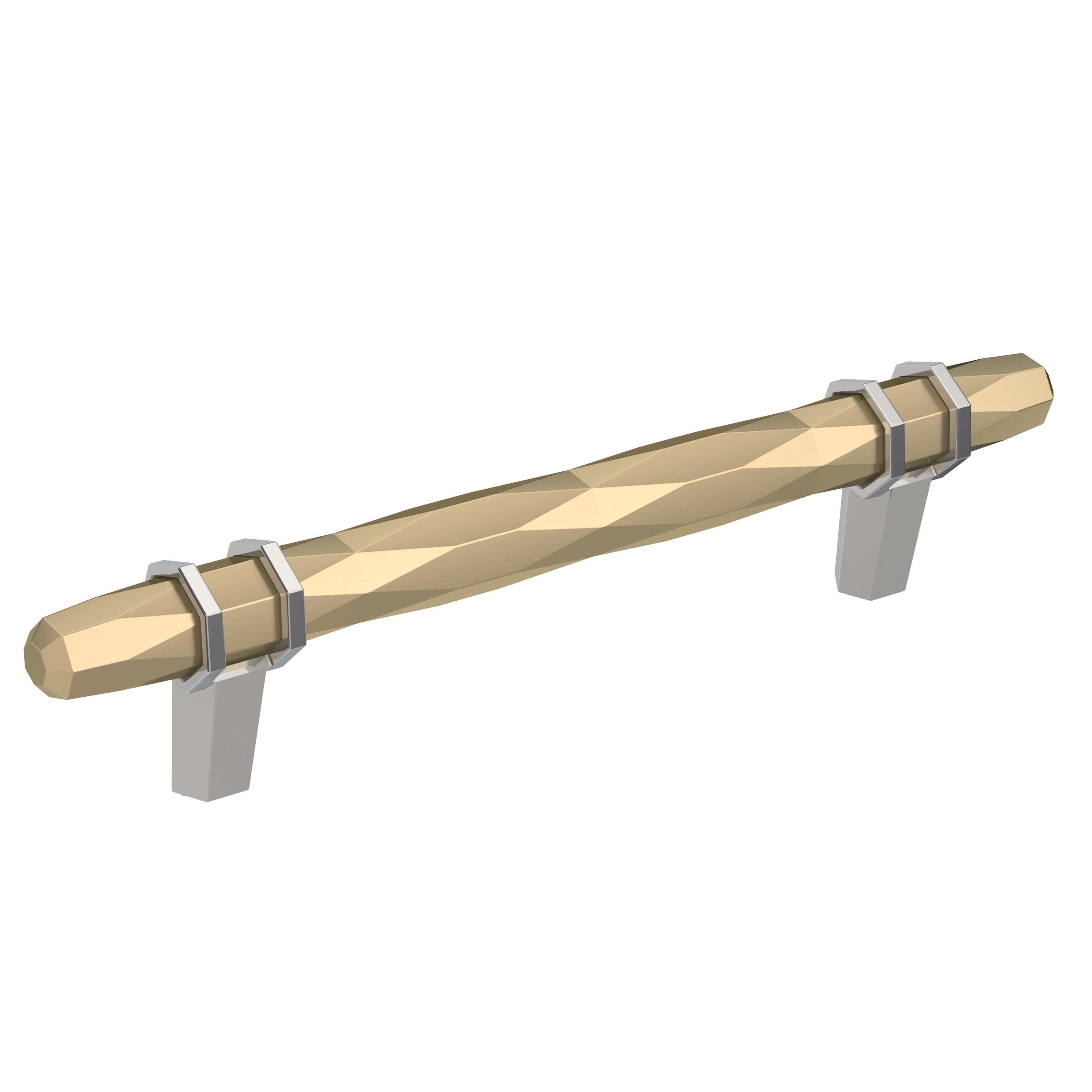 Amerock London 5 1 16 In 128 Mm Center To Center Golden Champagne Polished Chrome Cabinet Pull