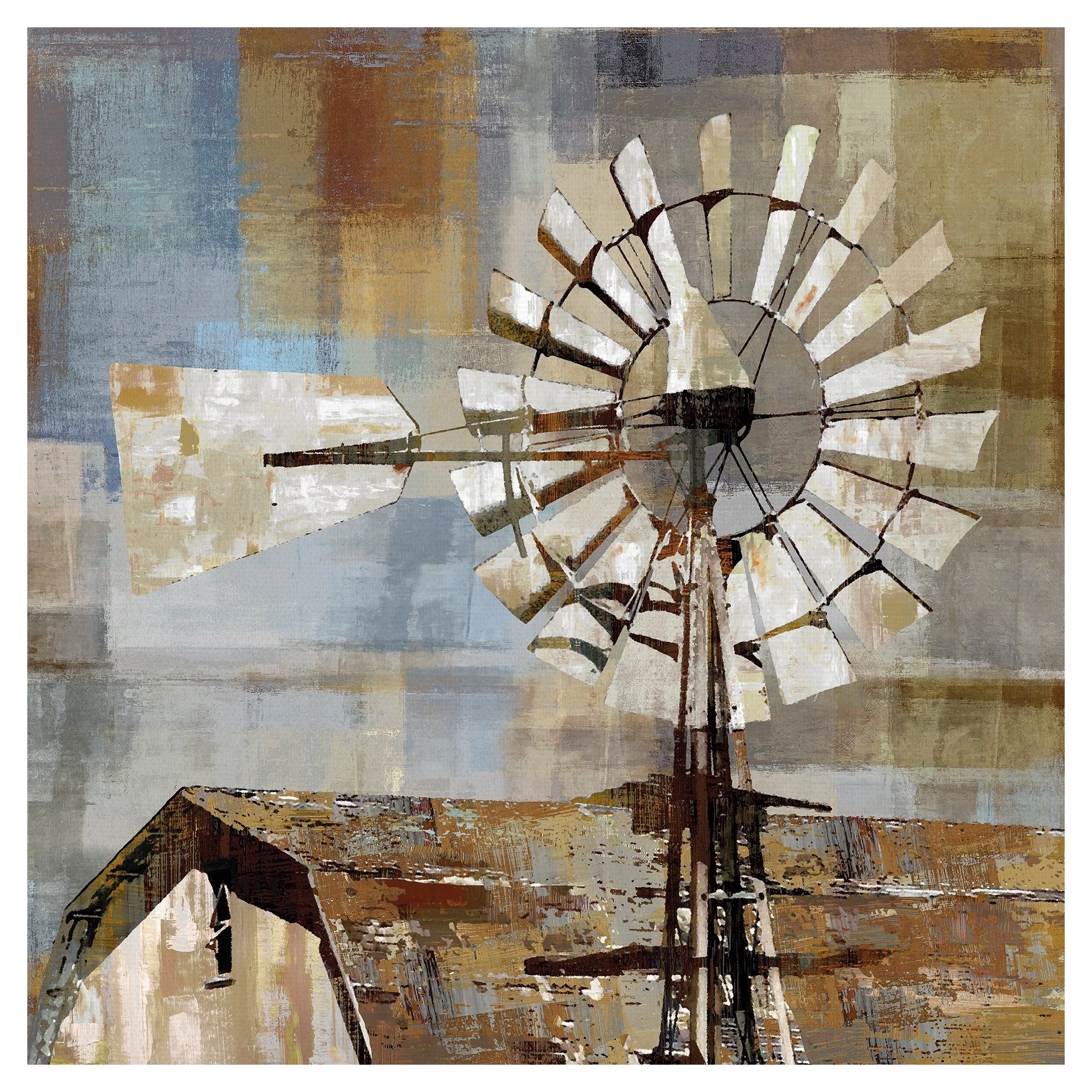 Long Barn Windmill By Mark Chandon Canvas Art Print