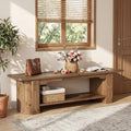 Long Solid Wood Entryway Shoe Bench With Shelves 63 End Of Bed Bench