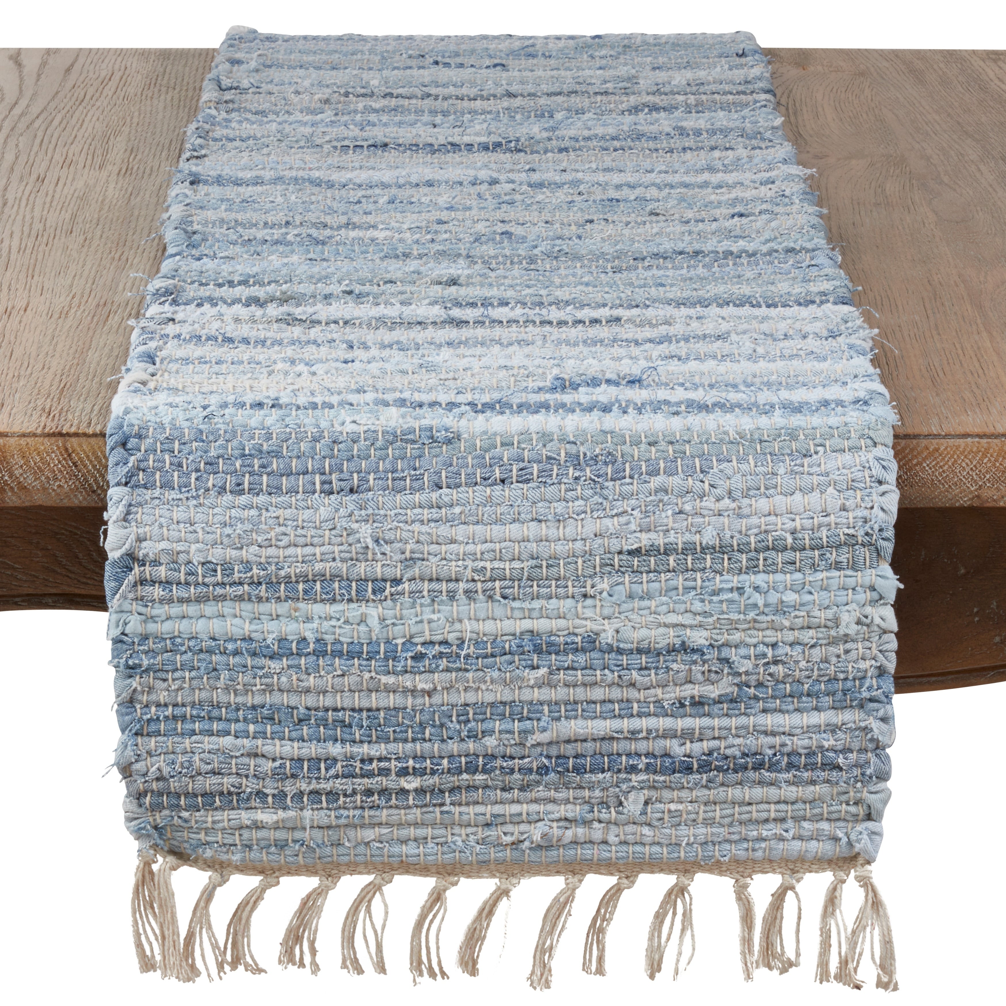 Long Table Runner With Chindi Woven Design