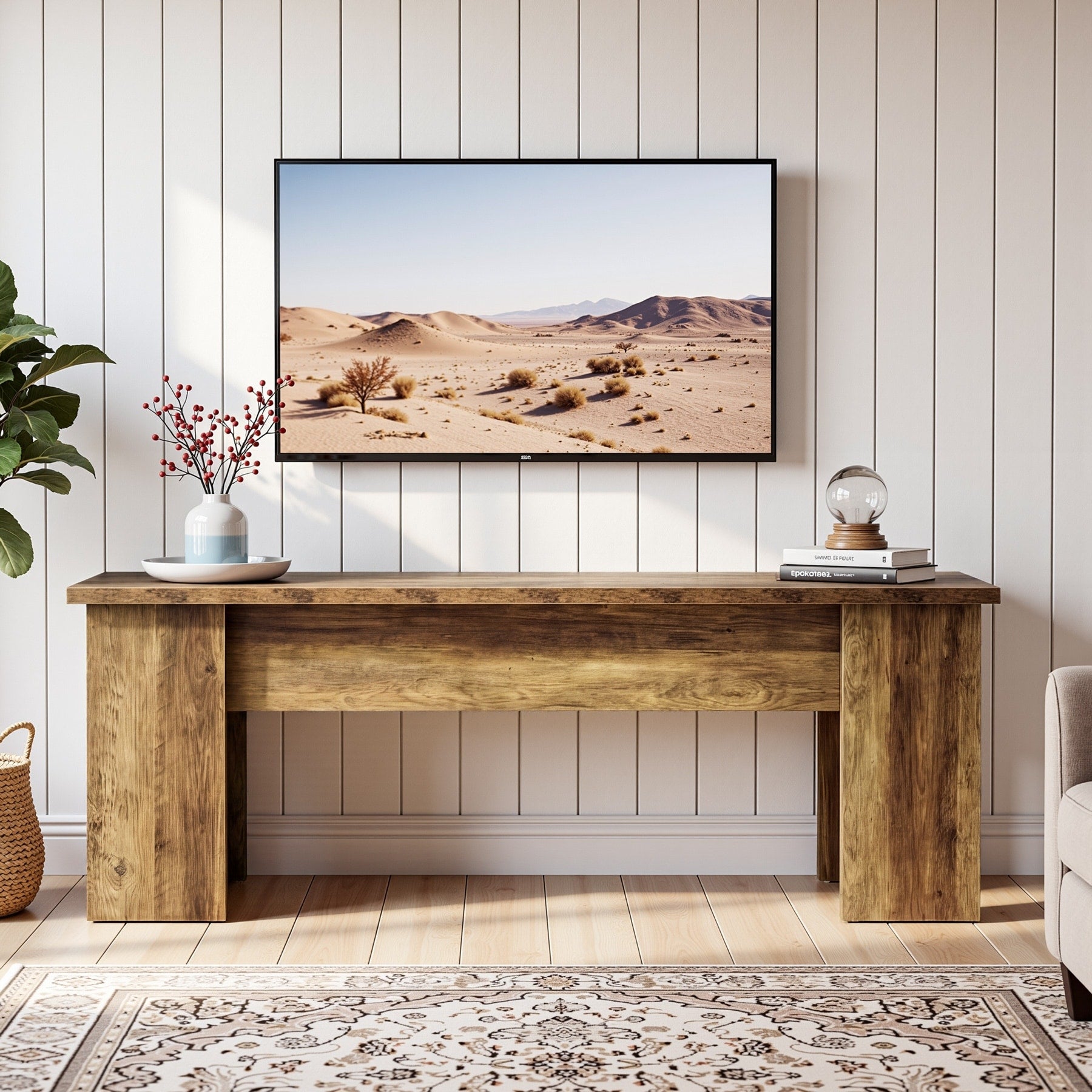 63 Inch Long Wooden Media Console Television Stands For Living Room