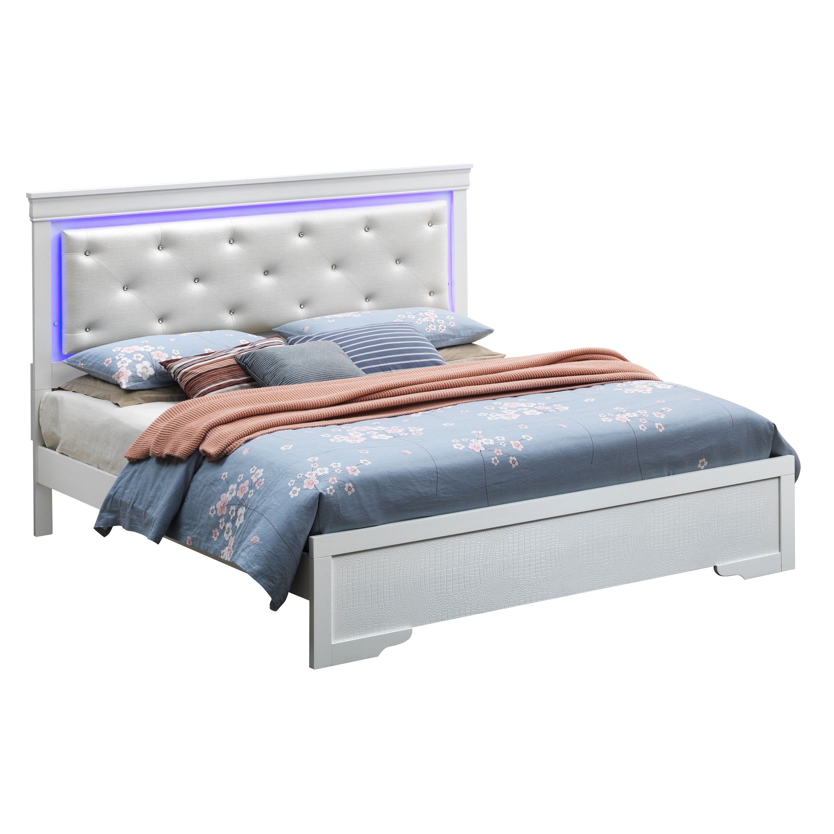 Lorana Led Light Tufted Bed