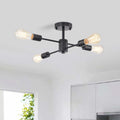 Lorena 4 Light Sputnik Antique Black Finish Flush Mount