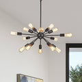 Lorena Sputnik Antique Black 15 Light Industrial Pendant Chandelier