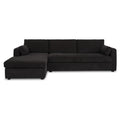 Loreto Sleeper Sectional Left Performance Fabric Memory Foam Mattress Hidden Storage Chaise Black